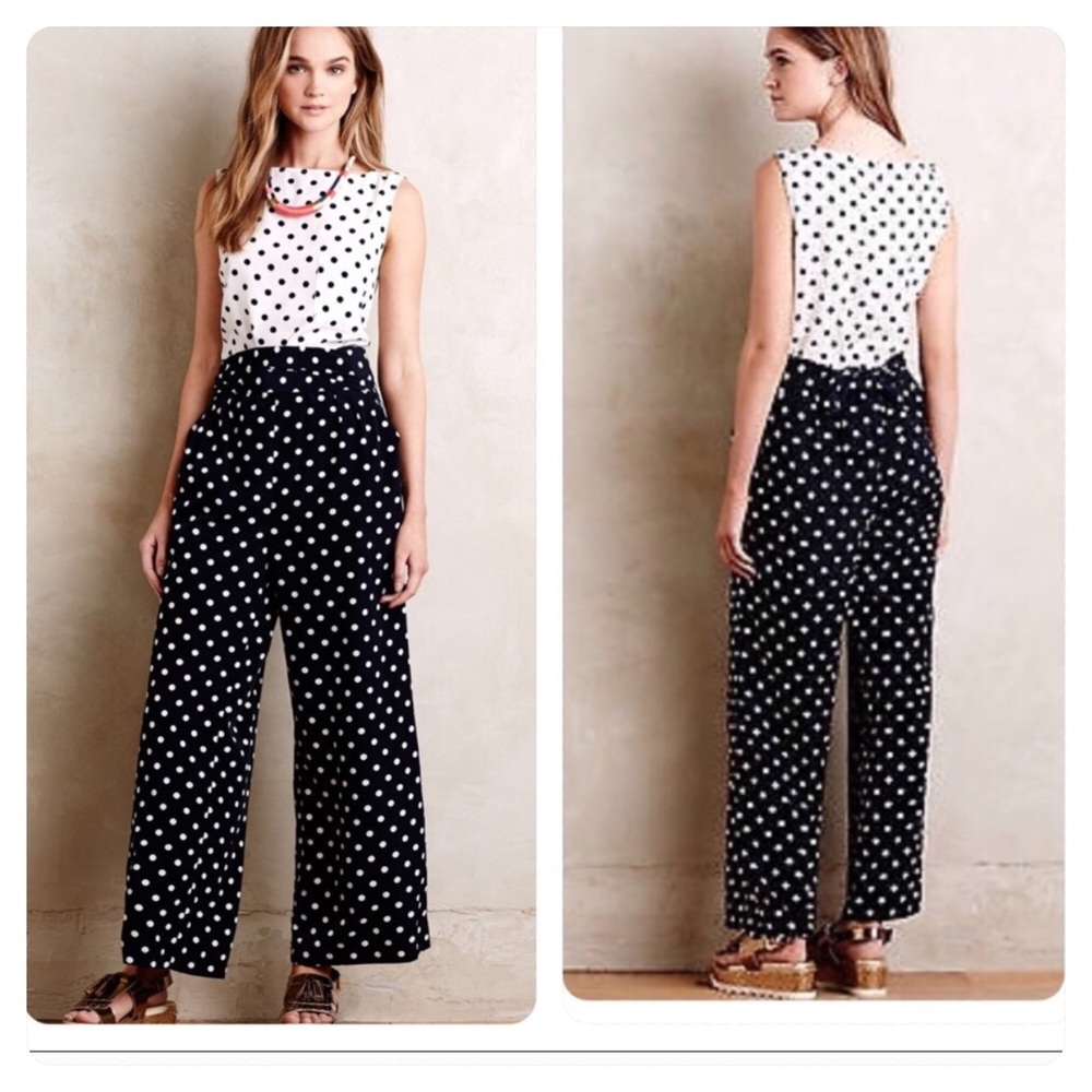 Anthropologie Domino Dot Jumpsuit by Whit Two